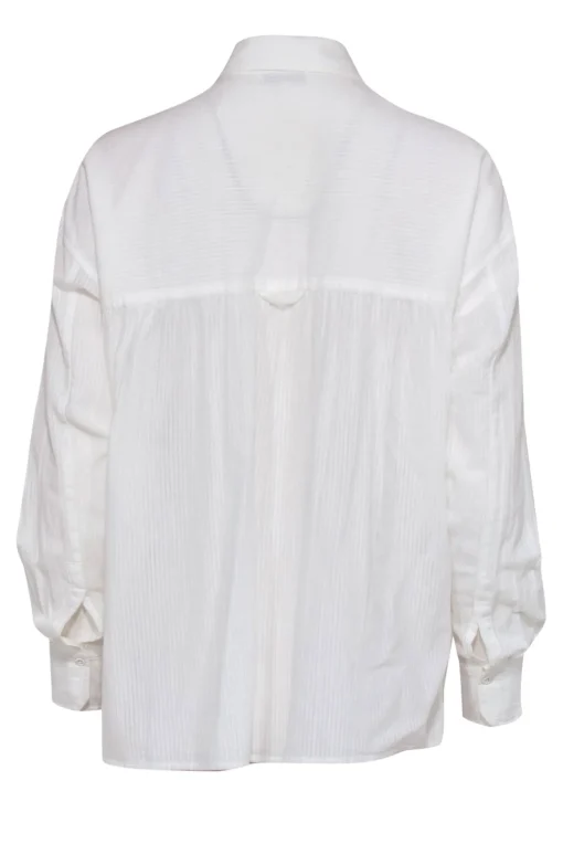 Vince - White Striped Cotton Collared Blouse Sz S