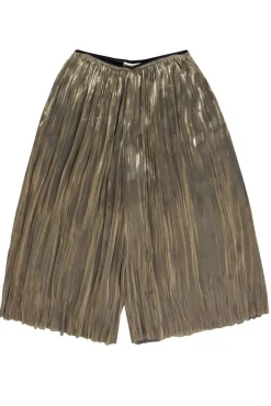 Vince Camuto - Bronze Metallic Pleated Cropped Culottes Pants Sz S