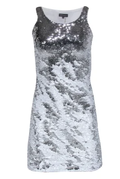 Vince Camuto - White & Silver Two-Way Sequin Shift Dress Sz XXS