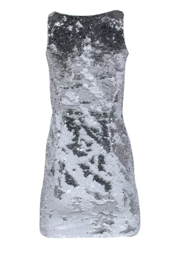 Vince Camuto - White & Silver Two-Way Sequin Shift Dress Sz XXS