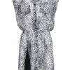 W by Worth - White w/ Black Spotted Print Button Front Dress Sz 4
