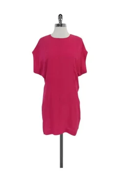 Walter - Bright Pink Short Sleeve Silk Dress Sz 2