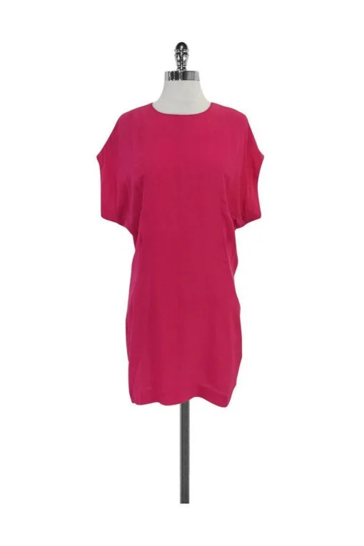 Walter - Bright Pink Short Sleeve Silk Dress Sz 2