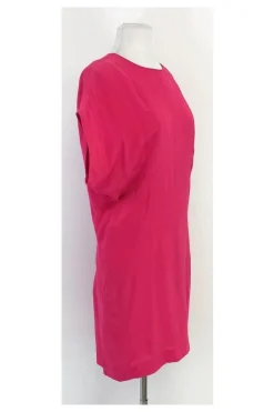 Walter - Bright Pink Short Sleeve Silk Dress Sz 2