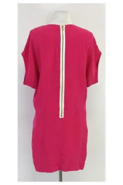 Walter - Bright Pink Short Sleeve Silk Dress Sz 2