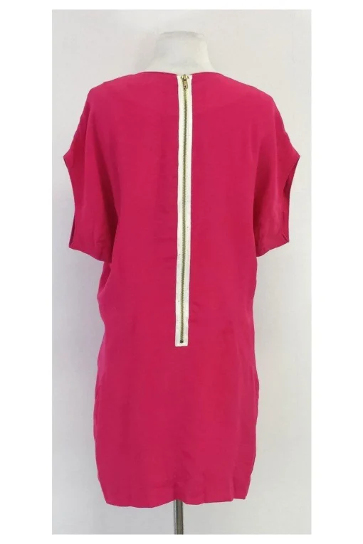 Walter - Bright Pink Short Sleeve Silk Dress Sz 2