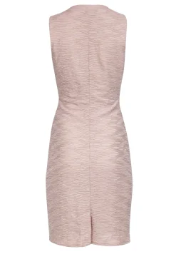 Walter Baker - Tan Textured Fitted Midi Dress w/ Front Cutout Sz M