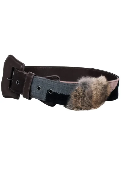 Weekend Max Mara - Brown, black, Purple, & Fur Trim Belt Sz One Size