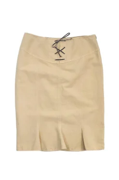 Weekend Max Mara - Vintage Tan Tie Front Skirt Sz 10