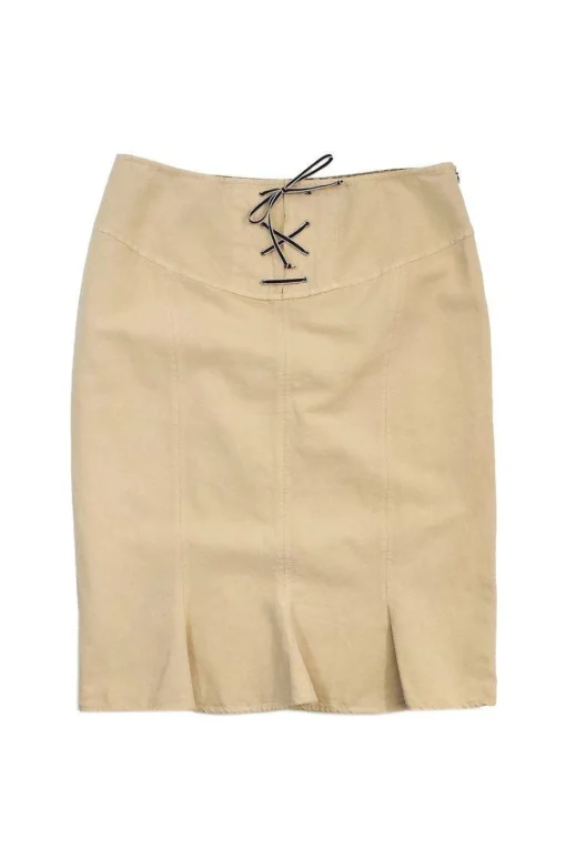 Weekend Max Mara - Vintage Tan Tie Front Skirt Sz 10