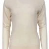 White & Warren - Cream Ribbed Cashmere Pullover Sweater Sz XS