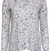 White & Warren - White & Black Paint Splatter Print Sweater Sz XS