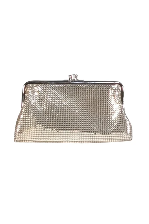 Whiting & Davis - Silver Chain Metal Metallic Mini Clutch Bag