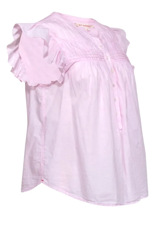 Xirena - Baby Pink Cotton Ruffled Sleeve Tank Sz S