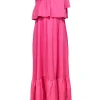 Y.A.S - Bubblegum Pink One-Shoulder "Victoria" Maxi Dress w/ Bow & Flounce Sz XS