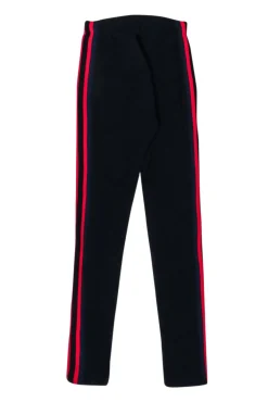 Yeezy Season 5 - Black Lace-Up Leggings w/ Red & Navy Stripes Sz XS