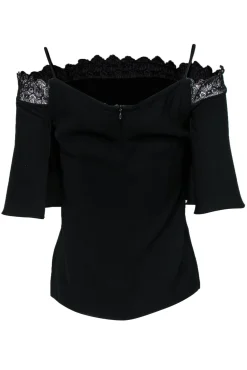 Yigal Azrouel - Black Off-the-Shoulder Blouse w/ Lace Sz 4