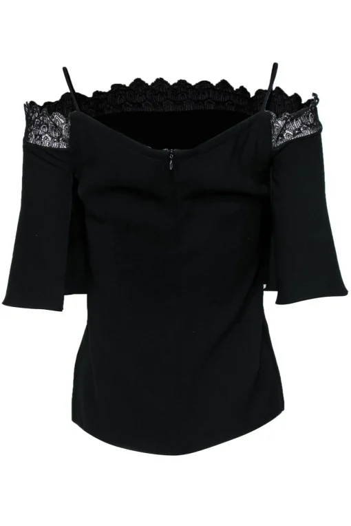 Yigal Azrouel - Black Off-the-Shoulder Blouse w/ Lace Sz 4