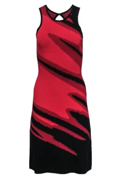 Yoana Baraschi - Black & Red Marbled Knit Bodycon Sz XS