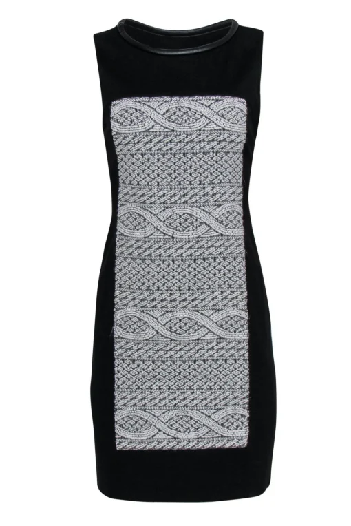 Yoana Baraschi - Black & White Knit Sleeveless Dress Sz 6