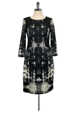 Yoana Baraschi - Black & White Printed Bodycon Dress Sz 6