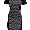 Yoana Baraschi - Black & White Textured Sheath Dress Sz 8