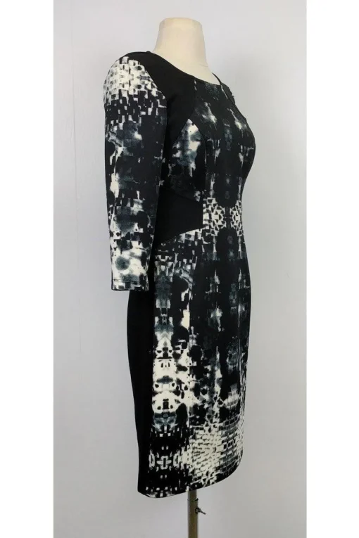 Yoana Baraschi - Black & White Printed Bodycon Dress Sz 6