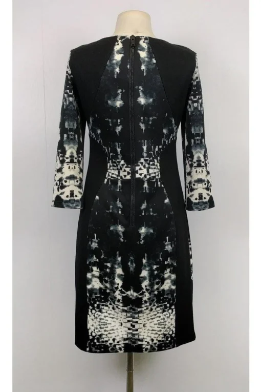 Yoana Baraschi - Black & White Printed Bodycon Dress Sz 6