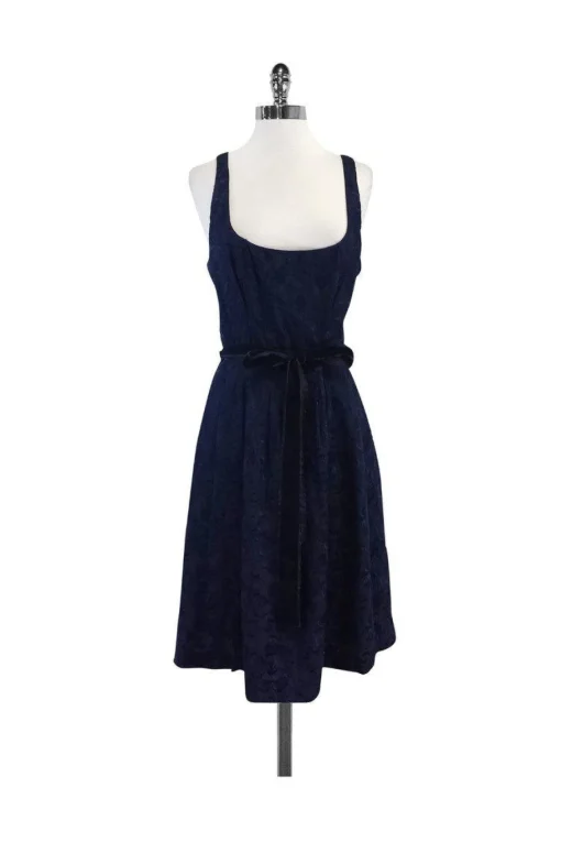 Yoana Baraschi - Navy Floral Embroidered Dress Sz 10
