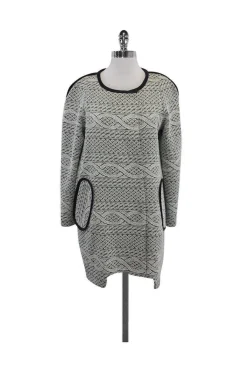 Yoana Baraschi - White & Black Knit Coat Sz 8