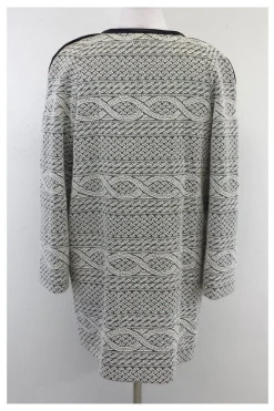 Yoana Baraschi - White & Black Knit Coat Sz 8