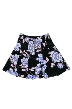 Yumi Kim - Black Floral A-Line Skirt Sz S