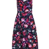 Yumi Kim - Navy Floral Print A-Line Button Down Midi Sundress Sz S