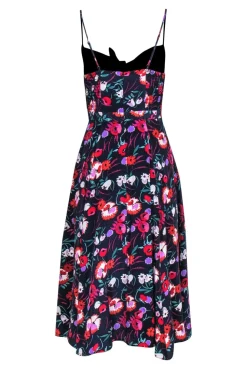 Yumi Kim - Navy Floral Print A-Line Button Down Midi Sundress Sz S