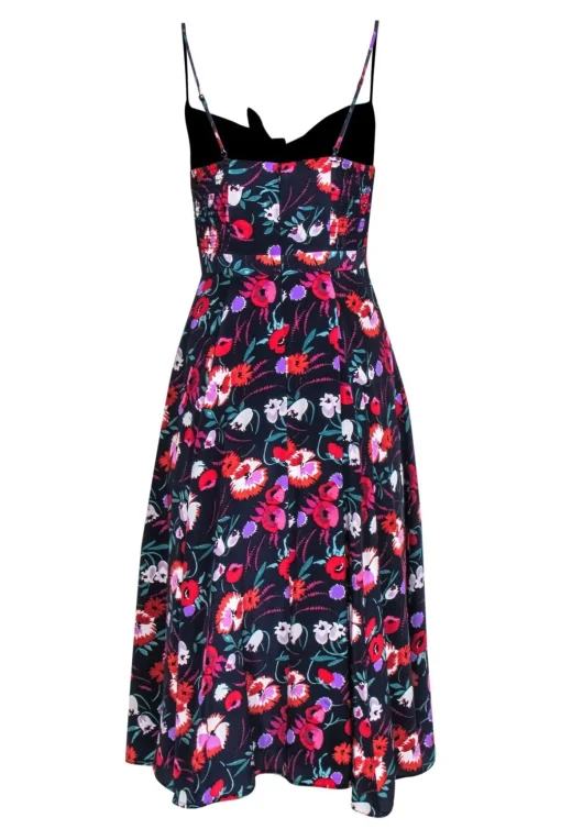 Yumi Kim - Navy Floral Print A-Line Button Down Midi Sundress Sz S