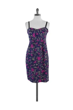 Yumi Kim - Purple & Blue Floral Silk Dress Sz M