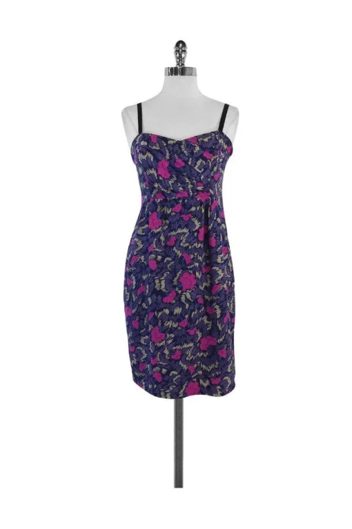 Yumi Kim - Purple & Blue Floral Silk Dress Sz M