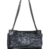 Yves Saint Laurent - Black Patent Leather Chevron "Niki" Shoulder Bag