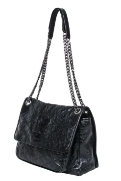Yves Saint Laurent - Black Patent Leather Chevron 