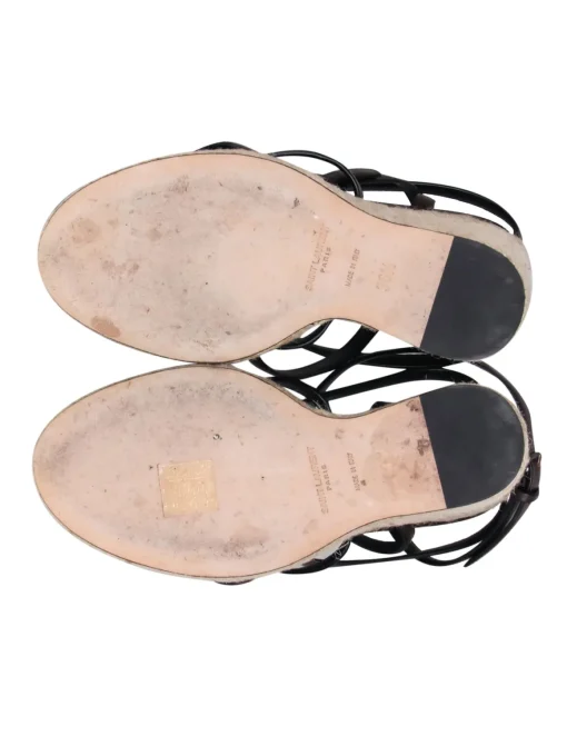 Yves Saint Laurent – Brown & Cream Espadrille Wedges Sz 6