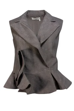 Yves Saint Laurent - grey Jacquard Suit Vest Sz 6