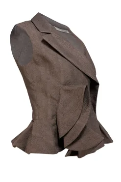 Yves Saint Laurent - grey Jacquard Suit Vest Sz 6