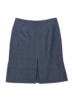 Yves Saint Laurent - Grey Jacquard Side Slit Skirt Sz 8
