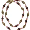 Yves Saint Laurent -  Purple & Pink Glass Beads Chain Necklace