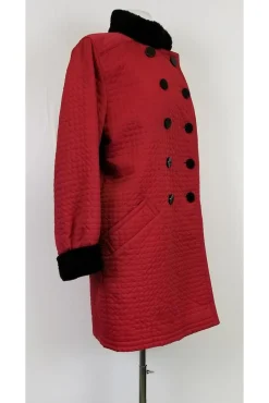 Yves Saint Laurent - Red Nutria Fur Trench Coat Sz 8