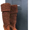 Yves Saint Laurent - Tan Suede Twine Soho Niki 105 Thigh High Boots Sz 9