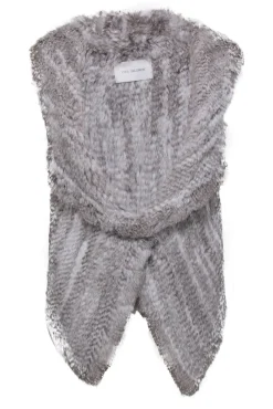 Yves Salomon - Grey Mix Rabbit Fur Vest Sz 0