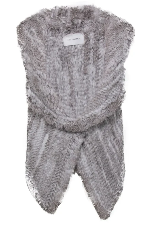 Yves Salomon - Grey Mix Rabbit Fur Vest Sz 0