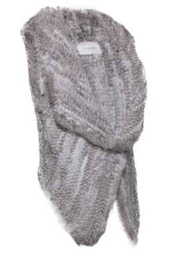 Yves Salomon - Grey Mix Rabbit Fur Vest Sz 0