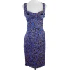 Zac Posen - Blue & Mauve Print Silk Sleeveless Dress Sz 2